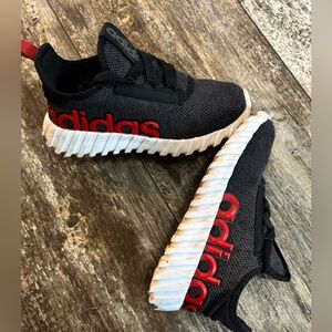 Adidas Black Sneakers with Red Accents